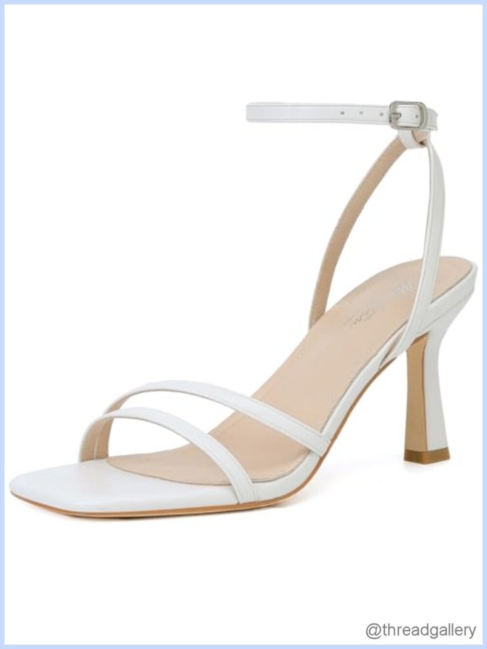 Faux Leather Strappy Ankle Strap Lace Up Square Open Toe Stiletto High Heeled
